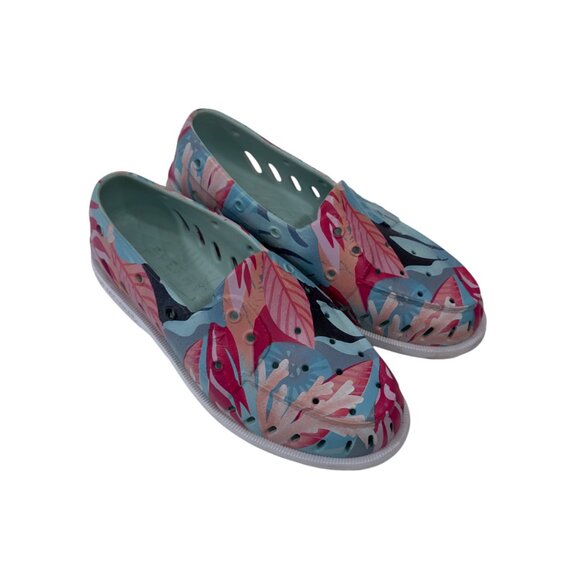 Sperry Top-Sider Rubber MENS SZ 8  Multicolored Leaf Print Slip-On Shoes - Picture 2 of 10